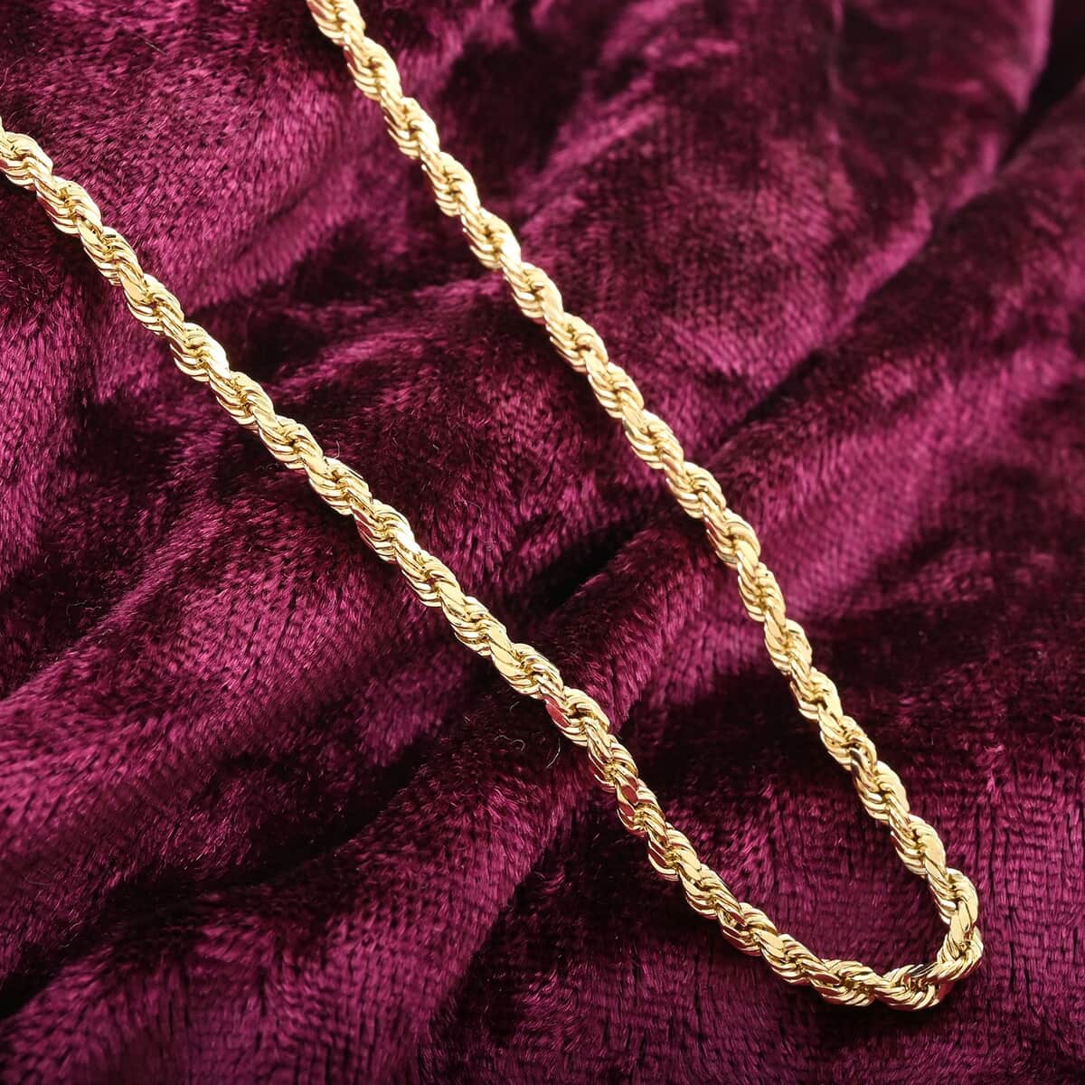 14K Yellow Gold 2.2mm Diamond-Cut Rope Chain Necklace 22 Inches 3.85 Grams image number 1
