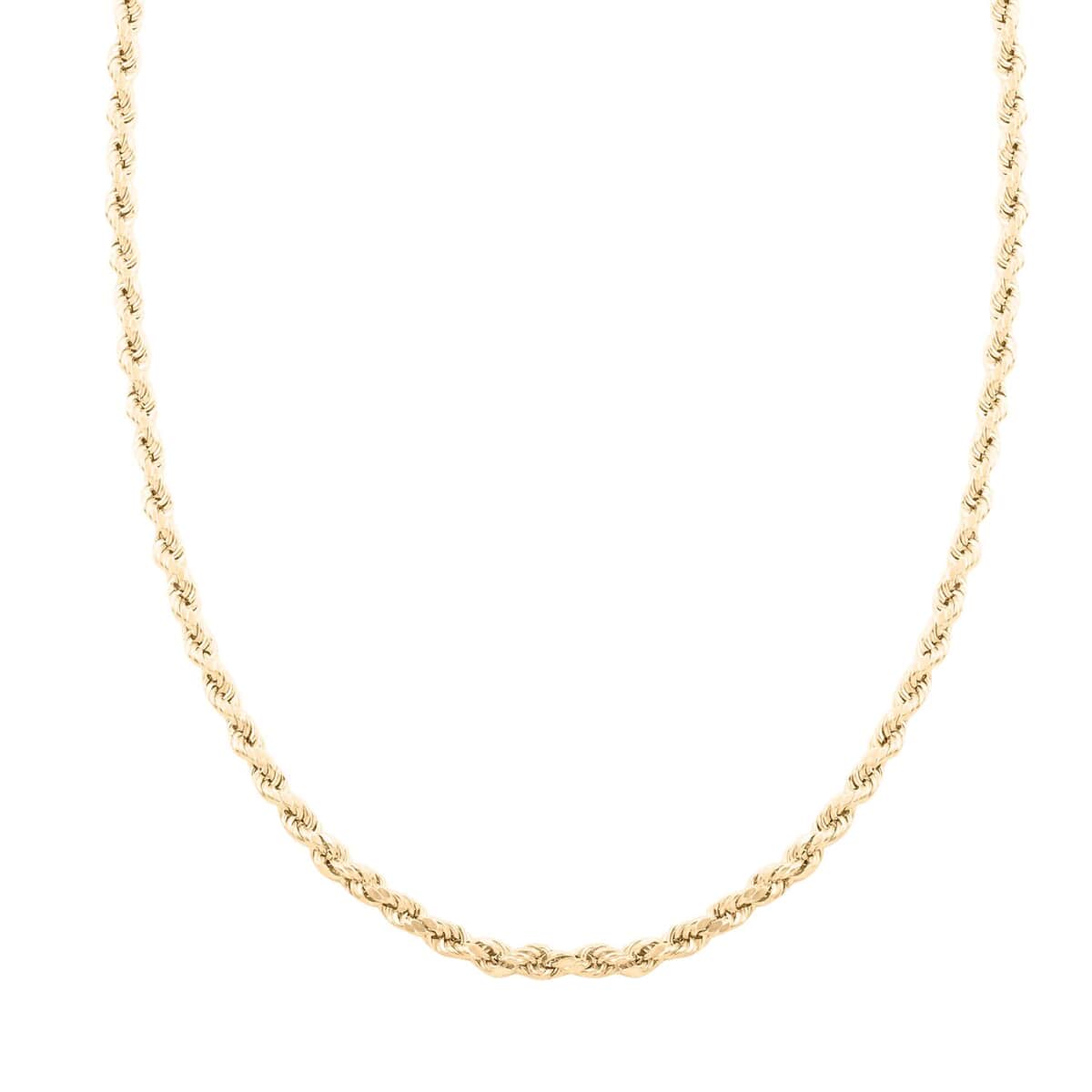 14K Yellow Gold 4.2mm Diamond-Cut Rope Chain Necklace 24 Inches 10.70 Grams image number 0