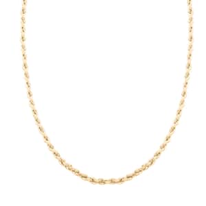 14K Yellow Gold 4.2mm Diamond-Cut Rope Chain Necklace 24 Inches 10.70 Grams