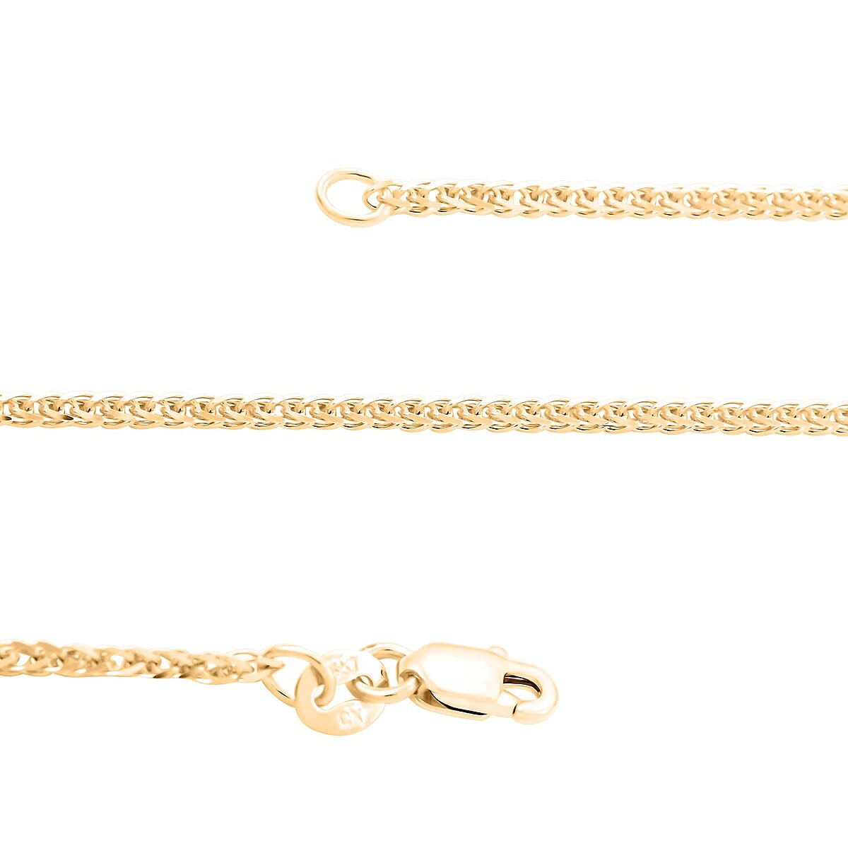 14K Yellow Gold Spiga Chain Necklace 20 Inches 3.55 Grams image number 2