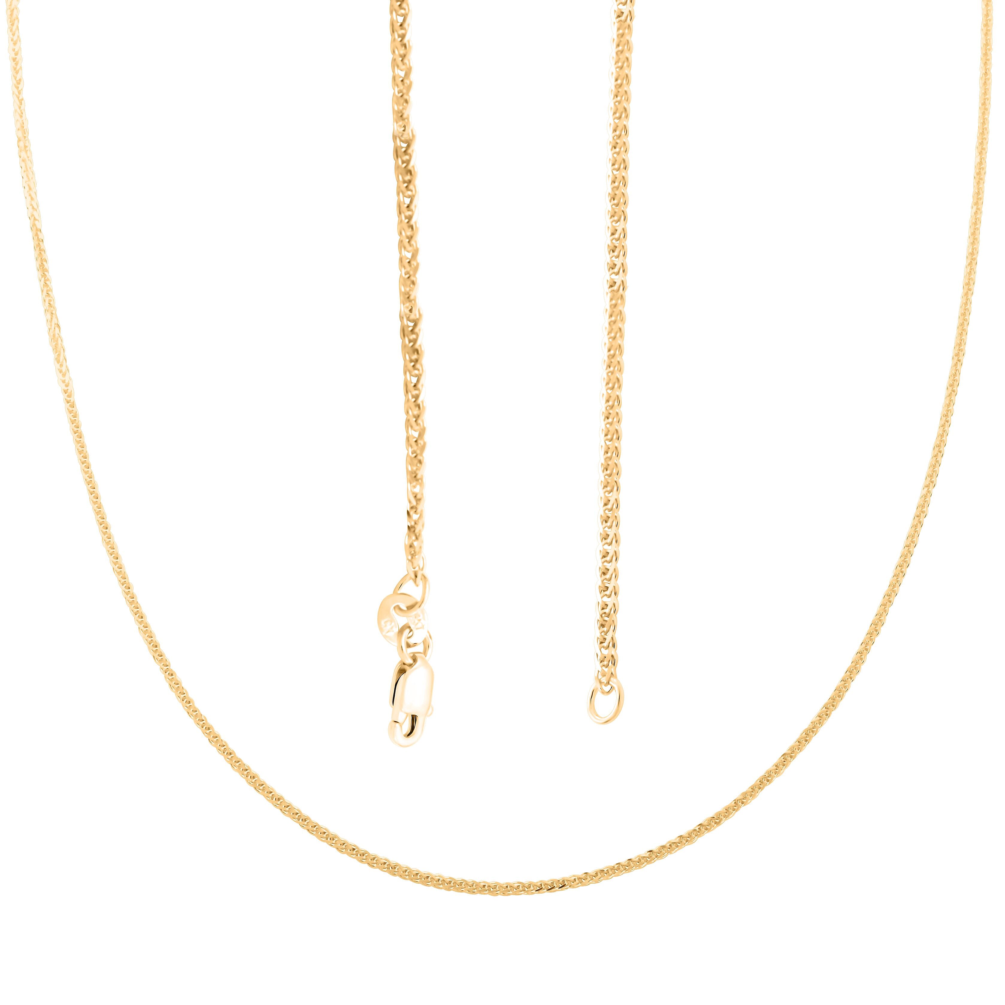 14K Yellow Gold Spiga Chain Necklace 20 Inches 3.55 Grams