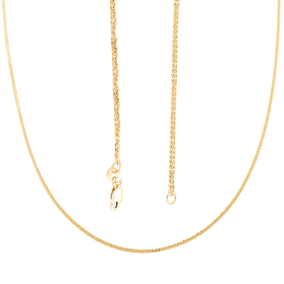 14K Yellow Gold Spiga Chain Necklace 20 Inches 3.55 Grams image number 3