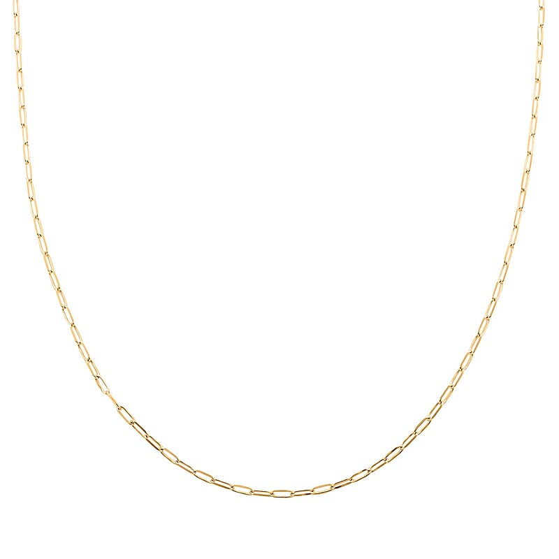 14K Yellow Gold Paperclip Chain Necklace 20 Inches 3 Grams