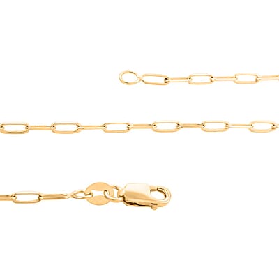 14K Yellow Gold Paperclip Chain Necklace 20 Inches 3 Grams
