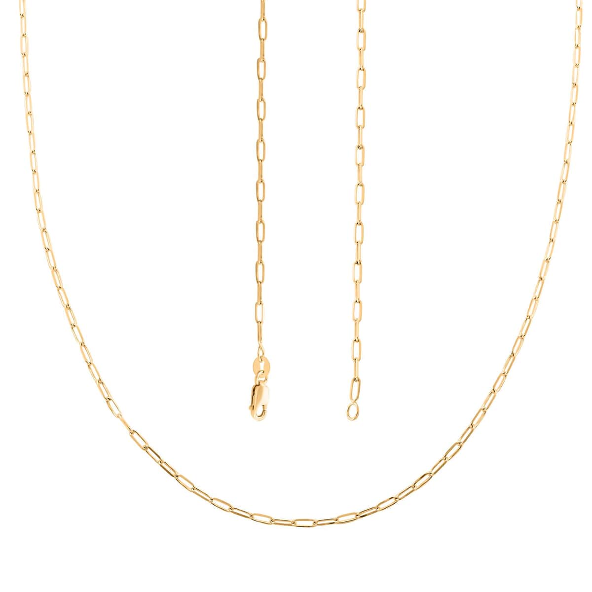 14K Yellow Gold Paperclip Chain Necklace 20 Inches 3 Grams image number 3