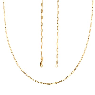 14K Yellow Gold Paperclip Chain Necklace 20 Inches 3 Grams