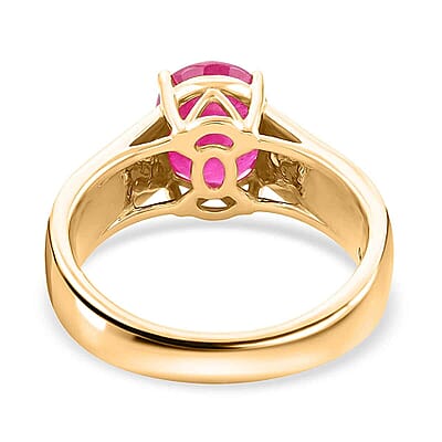 Certified & Appraised Luxoro AAA Mozambique Ruby and I2 Diamond 2.85 ctw Ring in 14K Yellow Gold (Size 10.0) 5.38 Grams