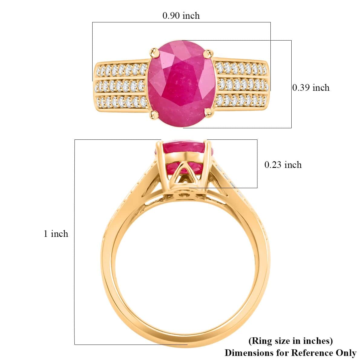 Certified & Appraised Luxoro 14K Yellow Gold AAA Mozambique Ruby and I2 Diamond Ring (Size 10.0) 5.38 Grams 2.85 ctw image number 5