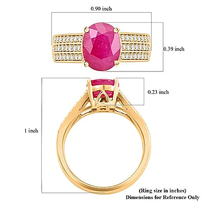 Certified & Appraised Luxoro AAA Mozambique Ruby and I2 Diamond 2.85 ctw Ring in 14K Yellow Gold (Size 10.0) 5.38 Grams