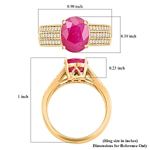 Certified & Appraised Luxoro AAA Mozambique Ruby and I2 Diamond 2.85 ctw Ring in 14K Yellow Gold (Size 6.5) 5.38 Grams