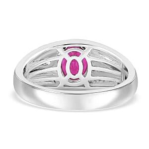 Certified & Appraised Luxoro AAA Montepuez Ruby 2.25 ctw Solitaire Men's Ring in 14K White Gold (Size 11.5) 8.46 Grams