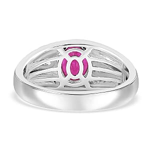 Certified & Appraised Luxoro AAA Montepuez Ruby 2.25 ctw Solitaire Men's Ring in 14K White Gold (Size 9.0) 8.46 Grams