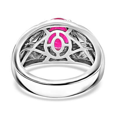 Certified & Appraised Luxoro AAA Montepuez Ruby and I2 Diamond 2.35 ctw Ring in 14K White Gold (Size 10.0) 7.50 Grams