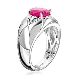 Certified & Appraised Luxoro AAA Montepuez Ruby and I2 Diamond 2.35 ctw Ring in 14K White Gold (Size 9.0) 7.50 Grams