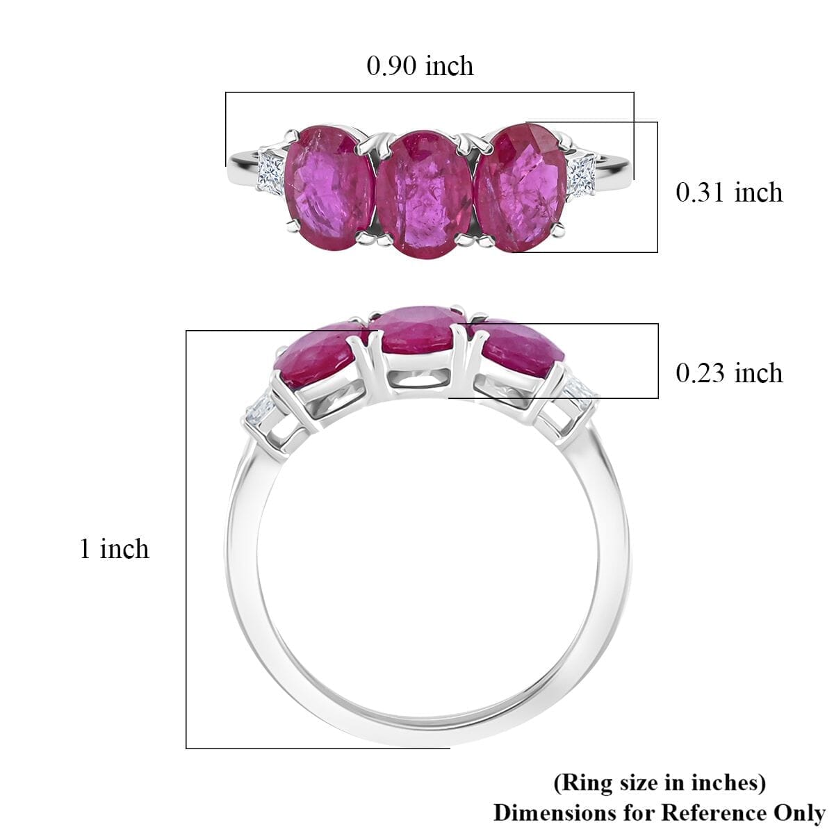 Rhapsody AAAA Royal Ruby and E-F VS Diamond 2.50 ctw Ring in 950 Platinum (Size 10.0) 4.29 Grams image number 5