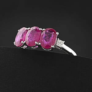 Rhapsody AAAA Royal Ruby and E-F VS Diamond 2.50 ctw Ring in 950 Platinum (Size 7.0) 4.29 Grams