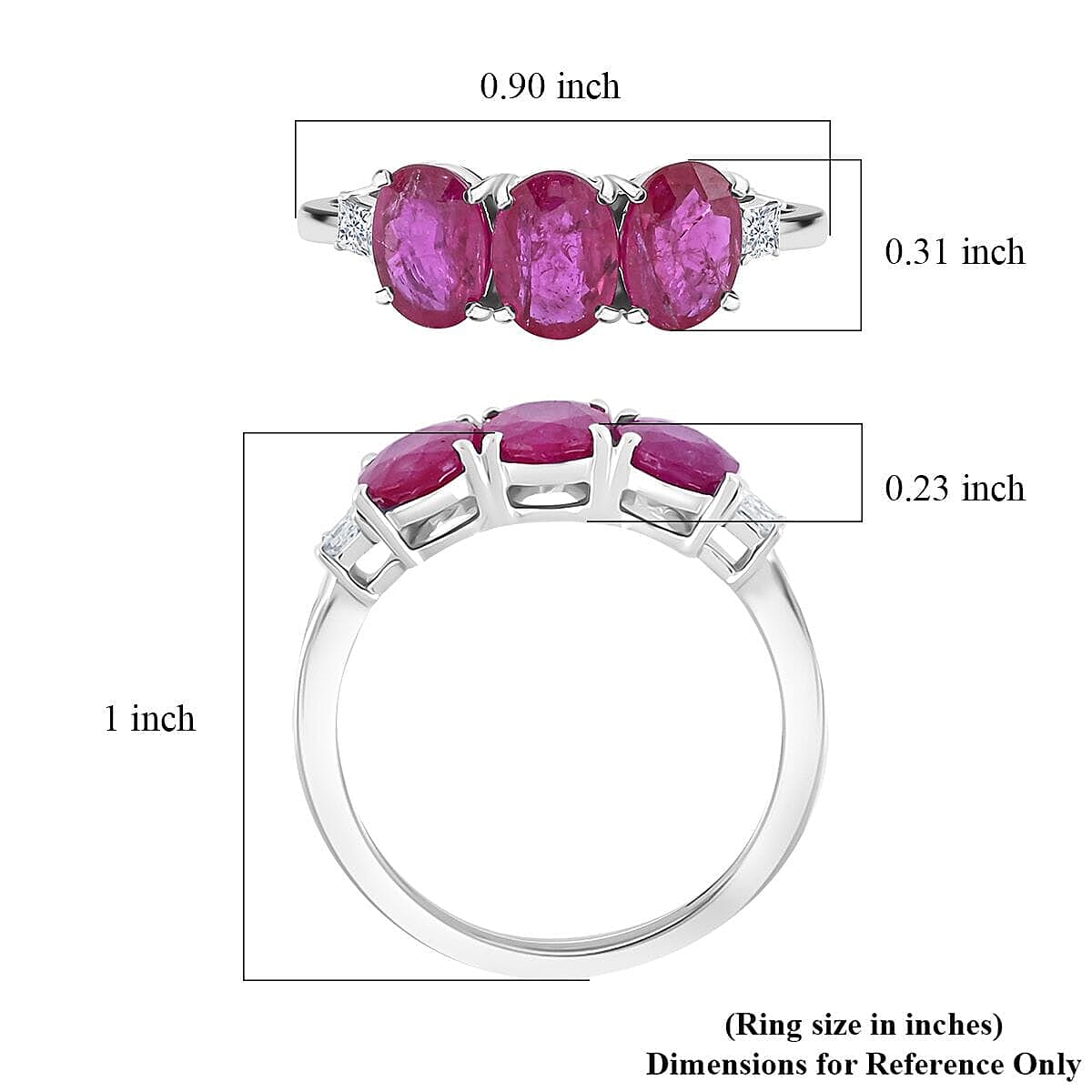 Certified & Appraised Rhapsody AAAA Mozambique Ruby and E-F VS Diamond 2.50 ctw Ring in 950 Platinum (Size 8.5) 4.29 Grams image number 5