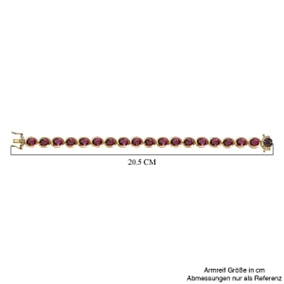 Watermelon Quartz Triplet and Red Garnet 31.21 ctw Bracelet in 18K Vermeil Yellow Gold Over Sterling Silver (7.5 In) (16.13 g)