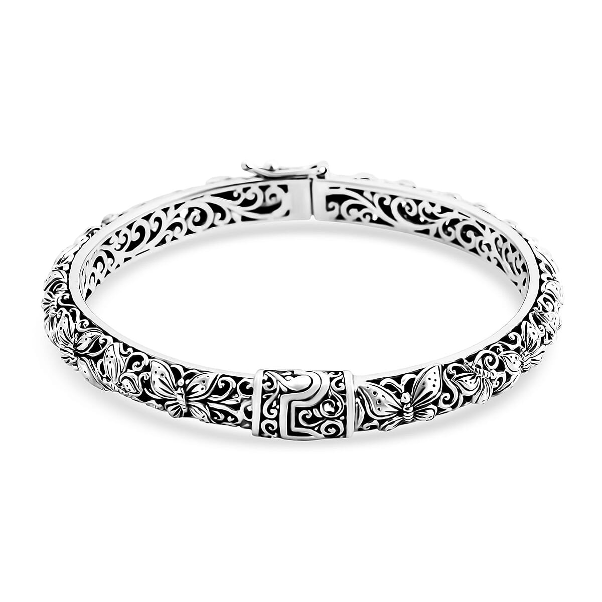 Bali Legacy Butterfly Bangle Bracelet in Sterling Silver (7.25 In) 29.75 Grams image number 4