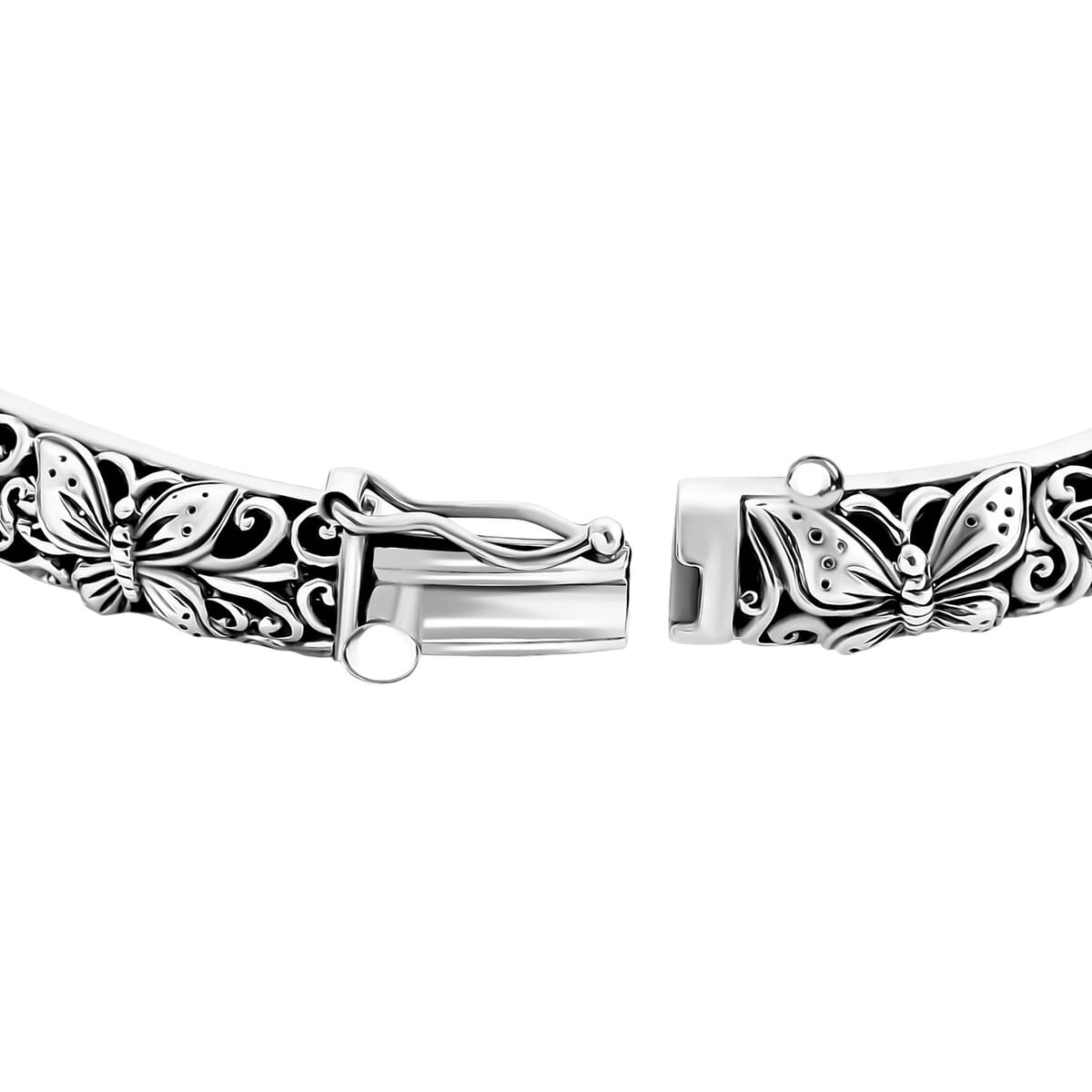 Bali Legacy Sterling Silver Butterfly Bangle Bracelet (8.00 In) 31.84 Grams image number 4