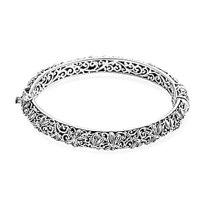 Bali Legacy Sterling Silver Dragonfly Bangle Bracelet (6.50 In) 26.23 Grams