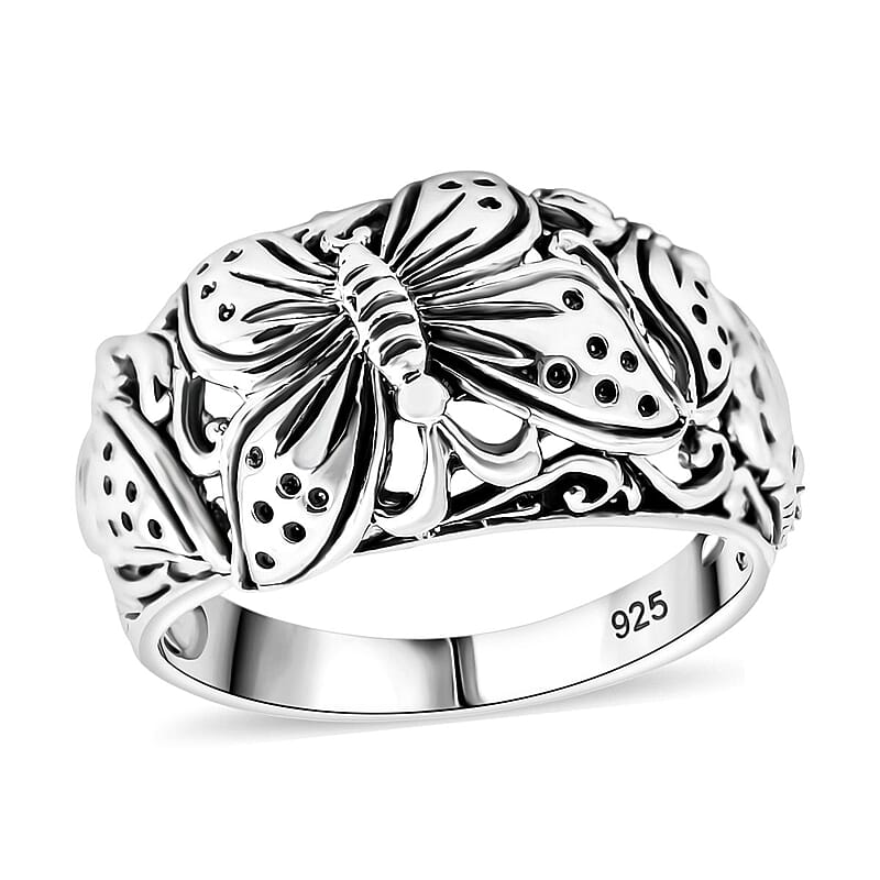 Bali Legacy Sterling Silver Butterfly Ring (Size 10.0) 4.15 Grams