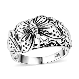 Bali Legacy Sterling Silver Butterfly Ring (Size 9.0) 4.15 Grams