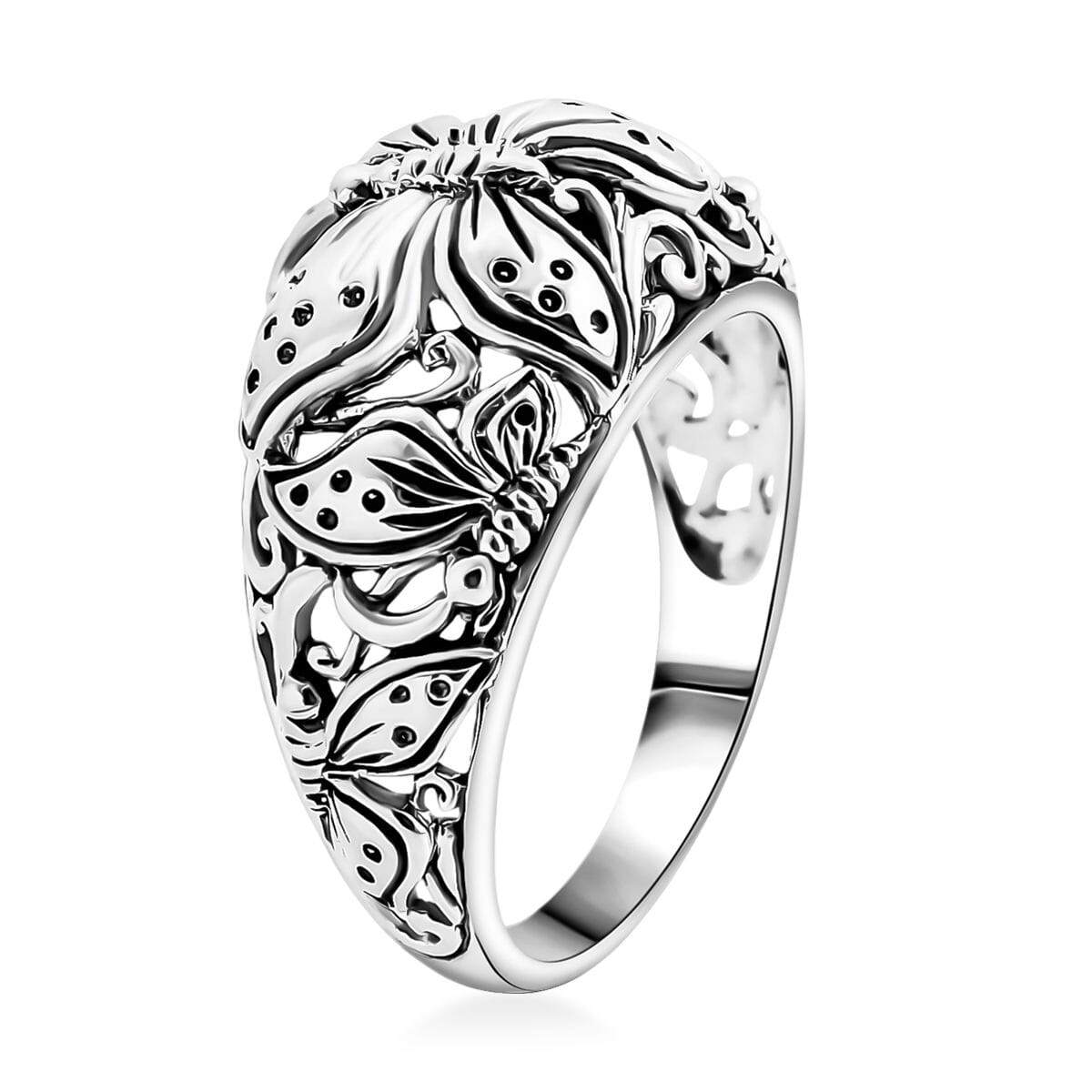 Bali Legacy Sterling Silver Butterfly Ring (Size 9.0) 4.15 Grams image number 2