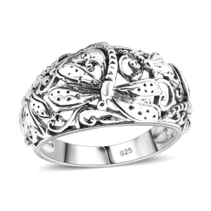 Bali Legacy Sterling Silver Dragonfly Ring (Size 7.0) 4.50 Grams