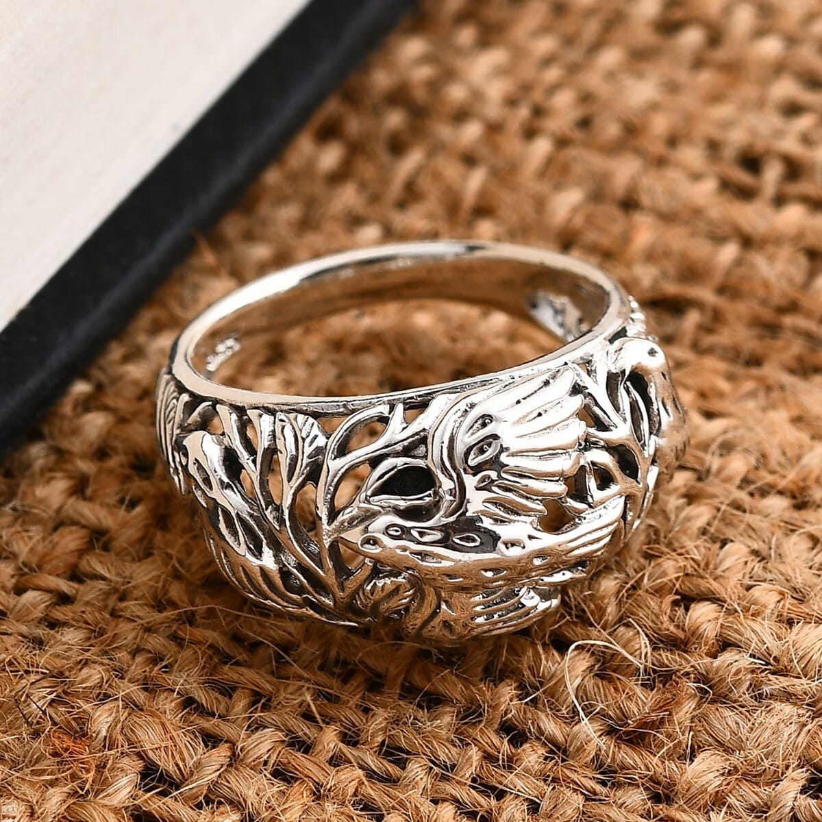 Bali Legacy Sterling Silver Jalak Bali Ring (Size 5.0) 4.60 Grams image number 1