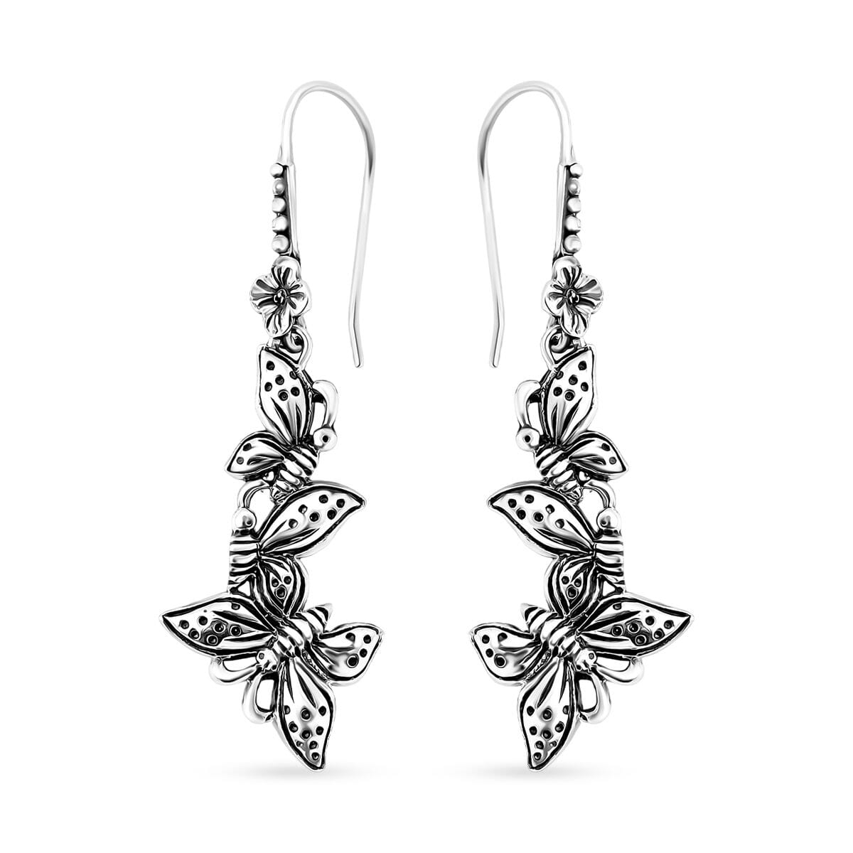 TLV Bali Legacy Sterling Silver Butterfly Earrings (5.15 g) image number 0