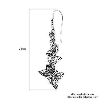 Bali Legacy Butterfly Earrings in Sterling Silver 5.15 Grams