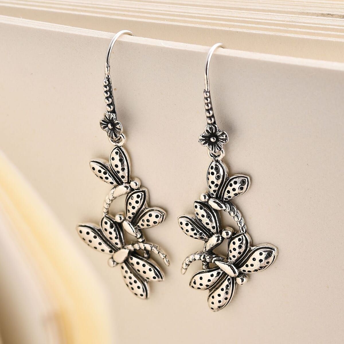 Bali Legacy Dragonfly Earrings in Sterling Silver 5.65 Grams image number 1