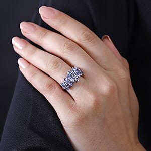 Tanzanite 2.70 ctw Bubbles Ring in Rhodium Over Sterling Silver (Size 7.0) 