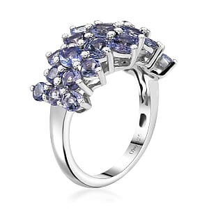 Tanzanite 2.70 ctw Bubbles Ring in Rhodium Over Sterling Silver (Size 7.0) 