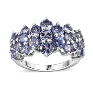 Tanzanite 2.70 ctw Bubbles Ring in Rhodium Over Sterling Silver (Size 8.0) 