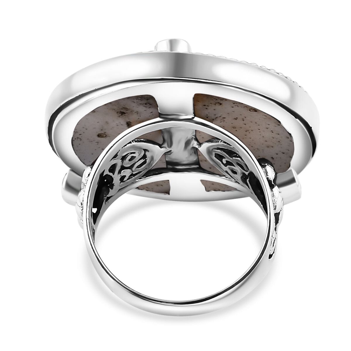 Bali Legacy Mother Of Pearl, Shungite and Multi Gemstone 1.90 ctw Ocean Bloom Ring in Sterling Silver (Size 5.0) image number 5