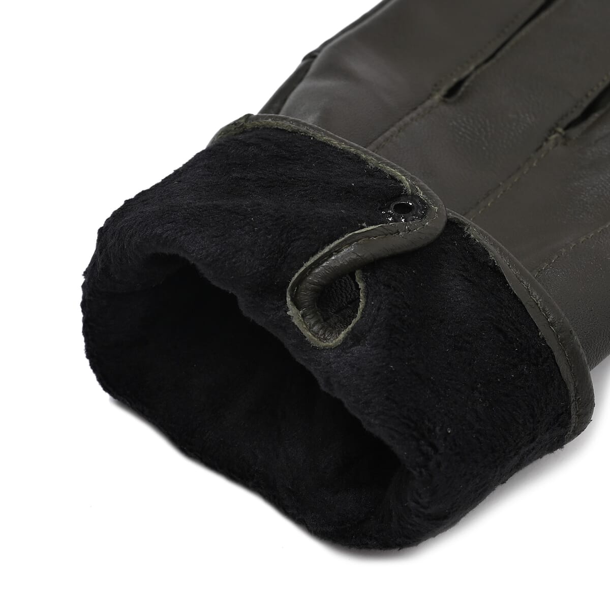 Green Sheep Leather Gloves with first 2 fingers Screen Touch image number 3