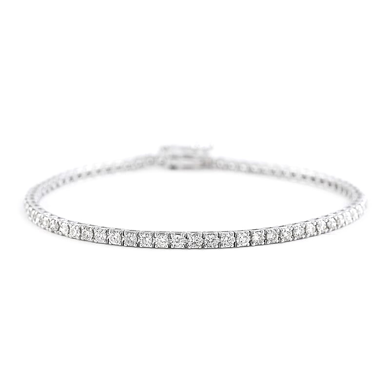 NY Closeout 14K White Gold I1-I2 Diamond Tennis Bracelet (6.50 In) 5.55 Grams 2.00 ctw