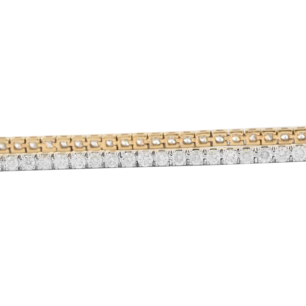 NY Closeout 14K Yellow Gold G-H I1-I2 Diamond Tennis Bracelet (7.50 In) 6.35 Grams 2.00 ctw image number 2