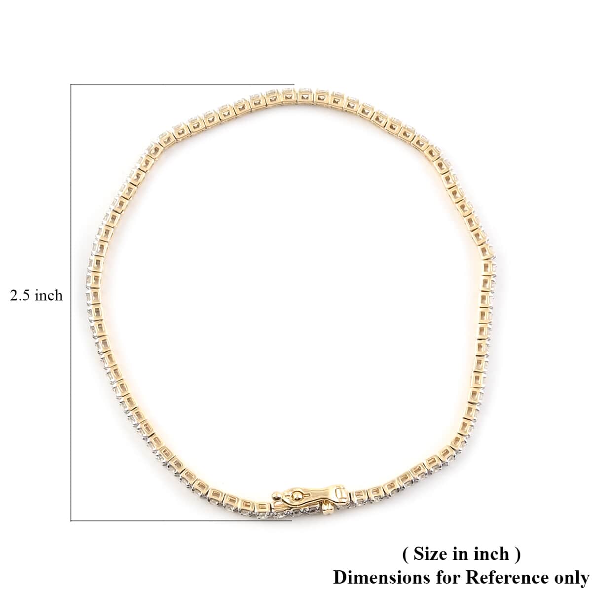 NY Closeout 14K Yellow Gold G-H I1-I2 Diamond Tennis Bracelet (7.50 In) 6.35 Grams 2.00 ctw image number 3