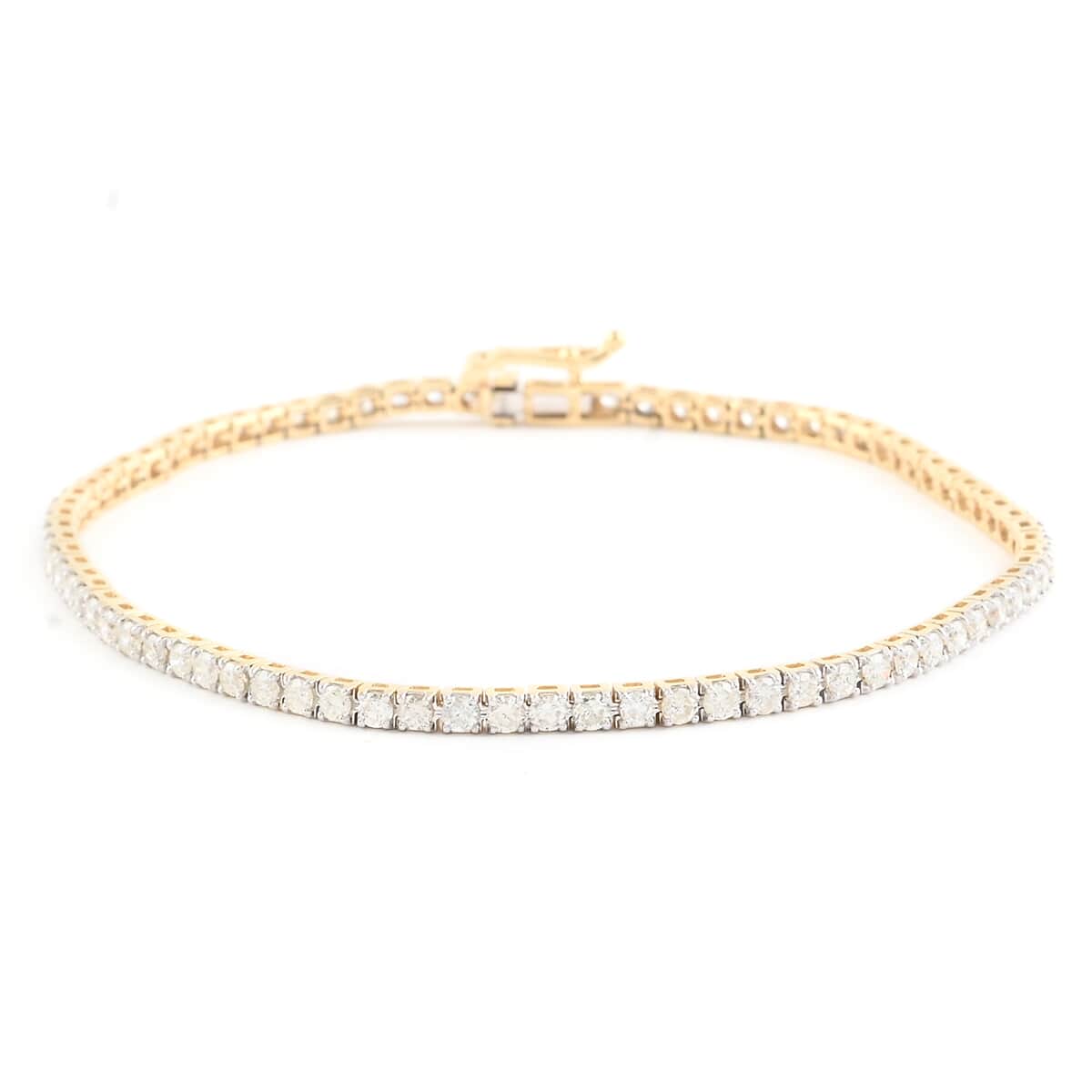 NY Closeout 14K Yellow Gold I1-I2 Diamond Tennis Bracelet (7.00 In) 6.10 Grams 2.00 ctw image number 0