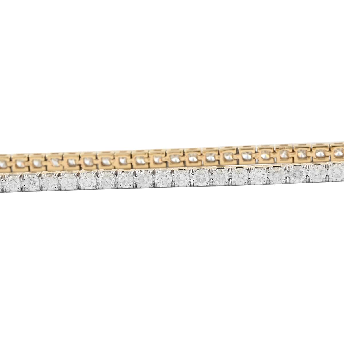 NY Closeout 14K Yellow Gold I1-I2 Diamond Tennis Bracelet (7.00 In) 6.10 Grams 2.00 ctw image number 2
