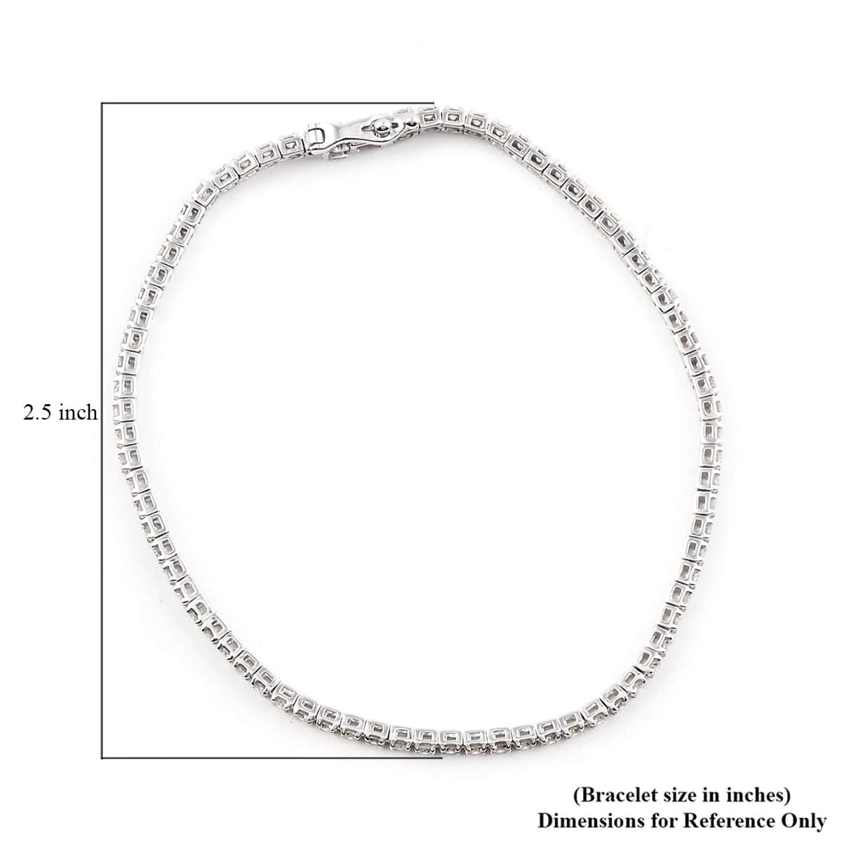 NY Closeout 14K White Gold G-H I1-I2 Diamond Tennis Bracelet (7.50 In) 6.35 Grams 2.00 ctw image number 3