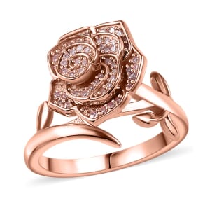 Natural Pink Diamond I3 0.25 ctw Rose Ring in 18K Vermeil Rose Gold Over Sterling Silver (Size 6.0)