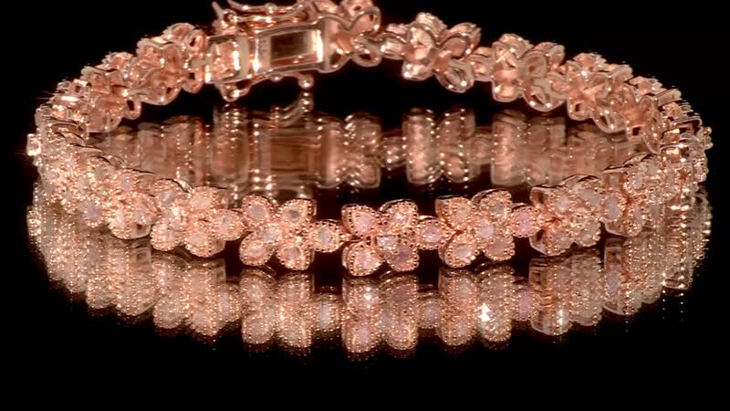 Uncut Natural Pink Diamond Bracelet in 18K Vermeil RG Over Sterling Silver (7.25 In) 1.50 ctw