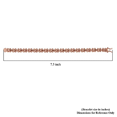 D'Joy Uncut Natural Pink Diamond 1.50 ctw Floral Bracelet in 18K Vermeil Rose Gold Over Sterling Silver (7.25 In)