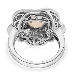 Ethiopian Welo Opal 0.84 ctw Ring in Platinum Over Sterling Silver (Size 8)
