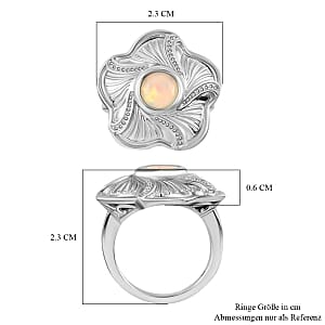 Ethiopian Welo Opal 0.84 ctw Ring in Platinum Over Sterling Silver (Size 8)
