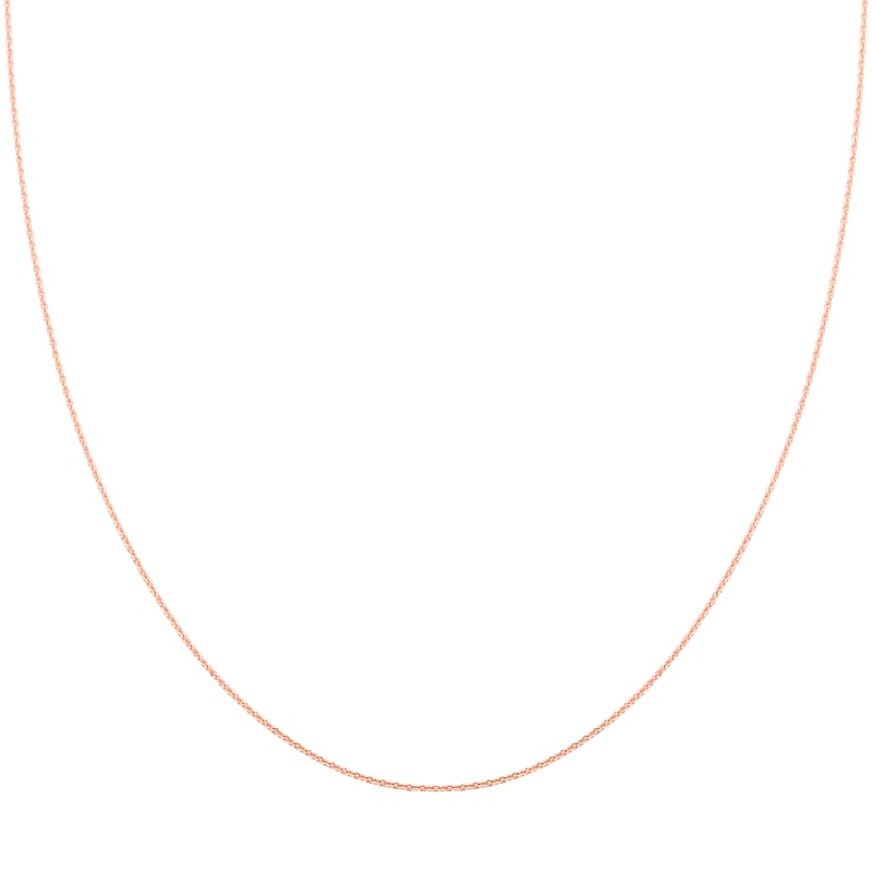 14K Rose Gold Over Sterling Silver Rolo Chain Necklace 18 Inches 1.30 Grams